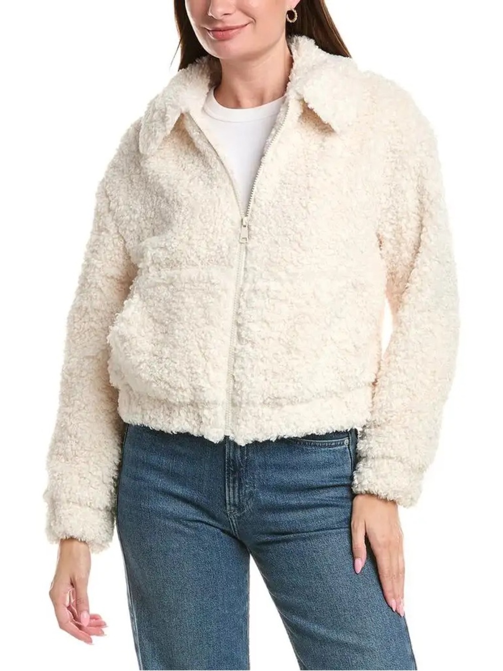 Michael Stars Ziggy Faux Shearling Jacket Chalk S $218